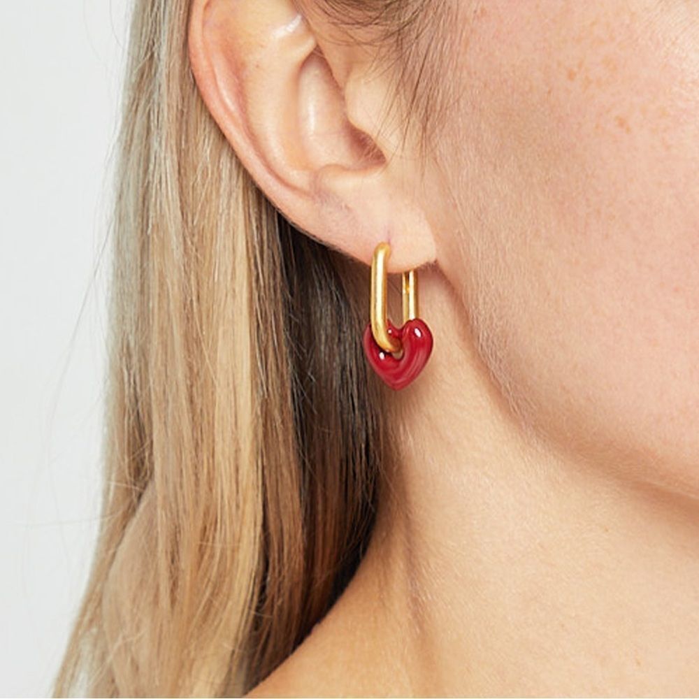 Heart Hoop Earrings M1216